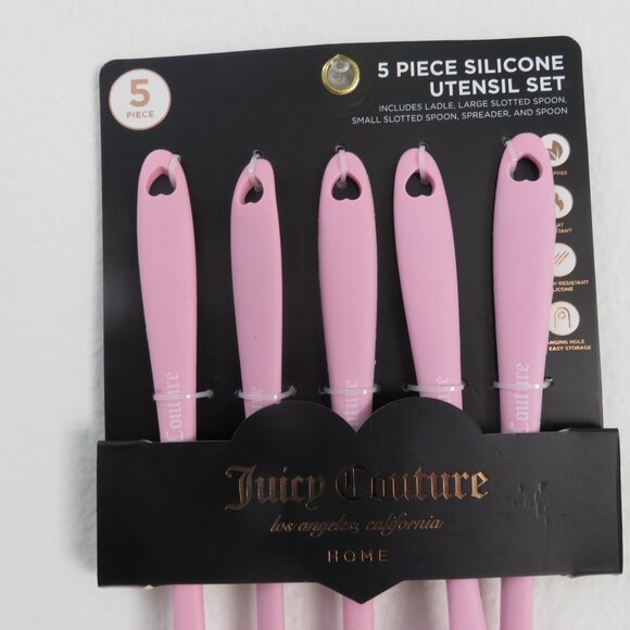 (#115) Juicy Couture Pink Silicone Utensil Cooking 5 Piece...